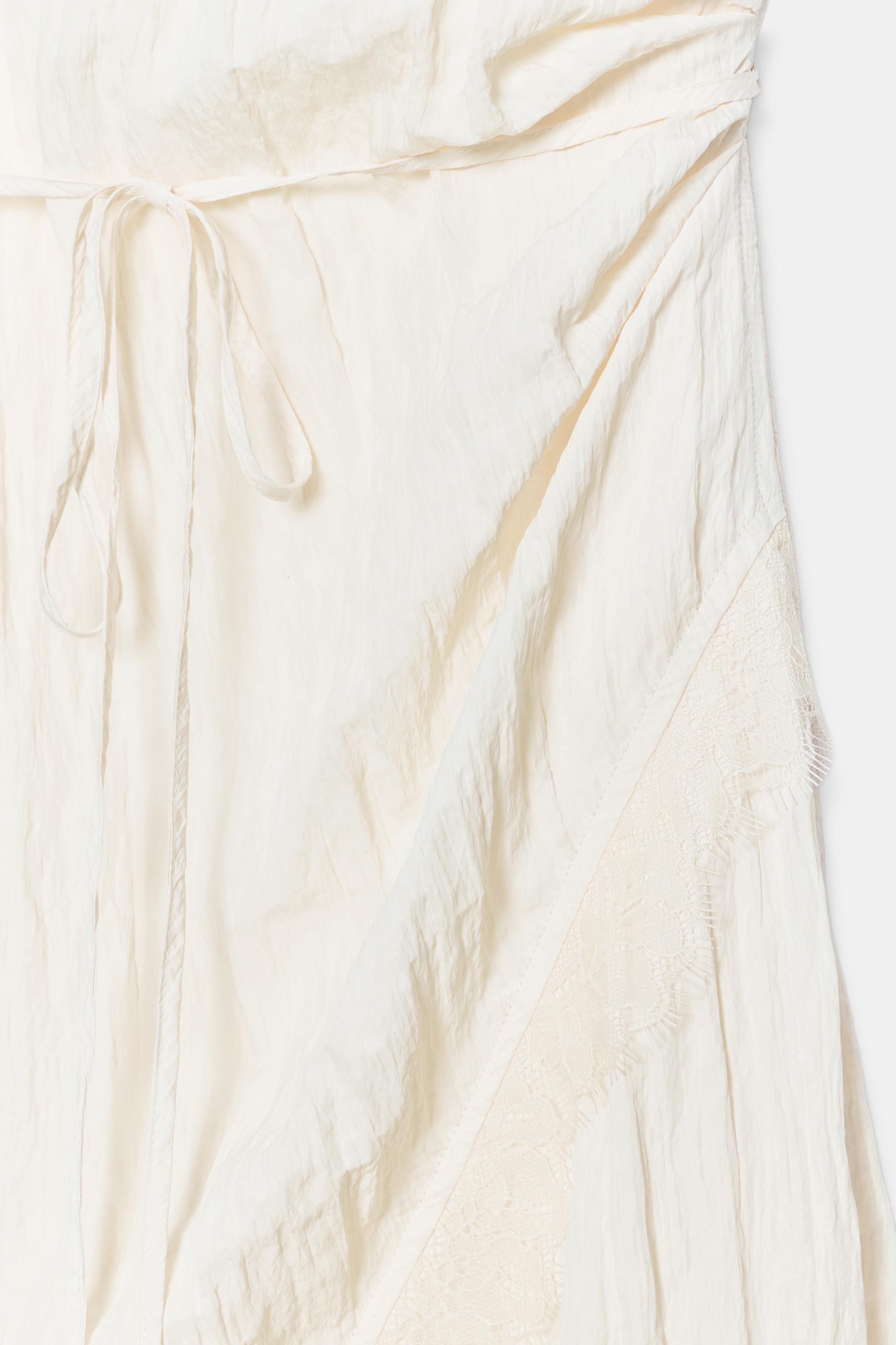 LACE TRIM MIDI SLIP DRESS